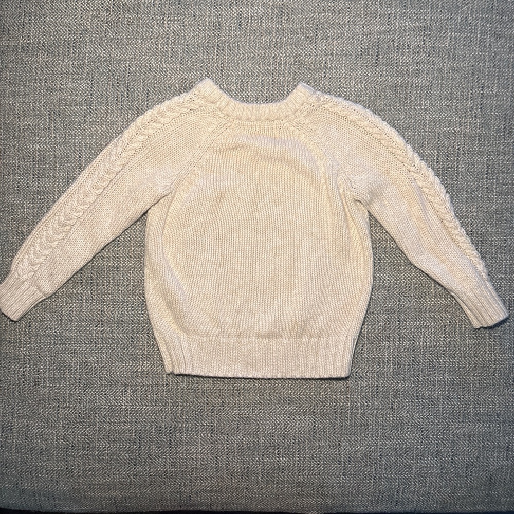 Curated Neutral Baby Capsule | Cozy Knit Sweaters + Chambray Jacket Set 2T - Picture 6 of 10